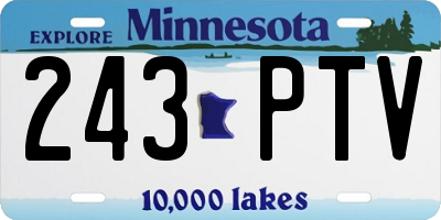 MN license plate 243PTV