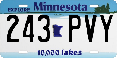 MN license plate 243PVY