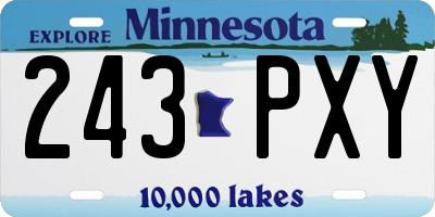 MN license plate 243PXY