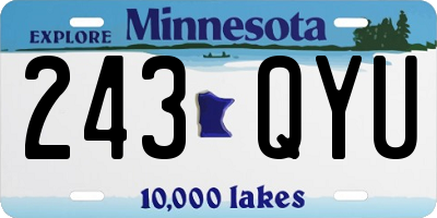 MN license plate 243QYU