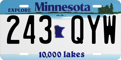 MN license plate 243QYW