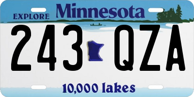 MN license plate 243QZA