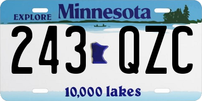 MN license plate 243QZC