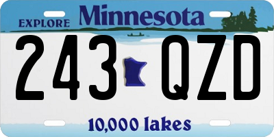 MN license plate 243QZD