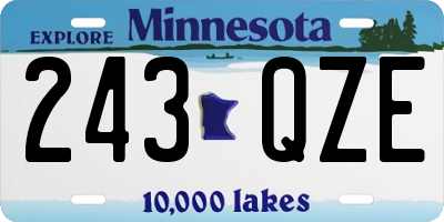 MN license plate 243QZE