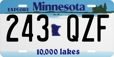 MN license plate 243QZF