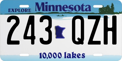 MN license plate 243QZH