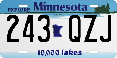 MN license plate 243QZJ