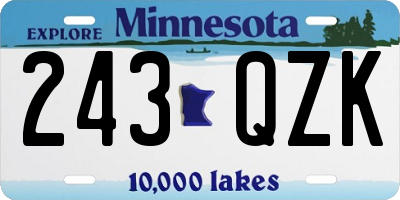 MN license plate 243QZK