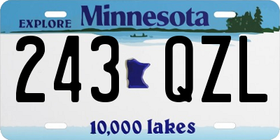 MN license plate 243QZL