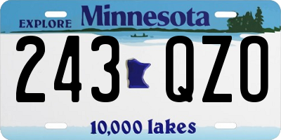 MN license plate 243QZO