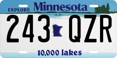 MN license plate 243QZR