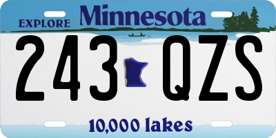 MN license plate 243QZS