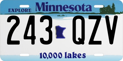 MN license plate 243QZV