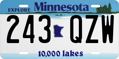 MN license plate 243QZW