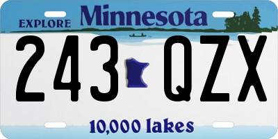 MN license plate 243QZX