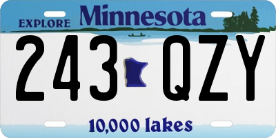 MN license plate 243QZY