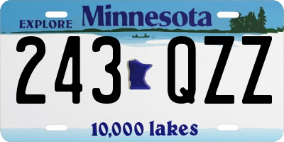 MN license plate 243QZZ