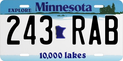 MN license plate 243RAB