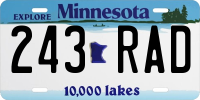 MN license plate 243RAD