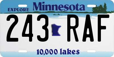 MN license plate 243RAF