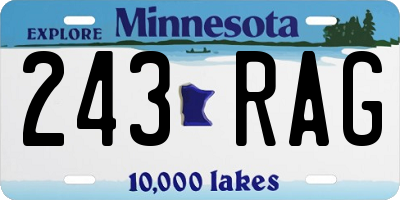 MN license plate 243RAG