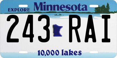 MN license plate 243RAI