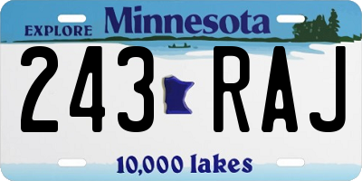 MN license plate 243RAJ