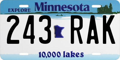 MN license plate 243RAK