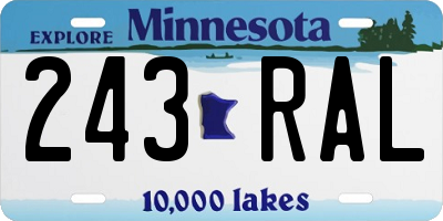 MN license plate 243RAL