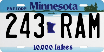 MN license plate 243RAM