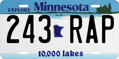 MN license plate 243RAP