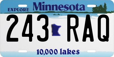 MN license plate 243RAQ