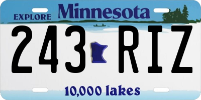 MN license plate 243RIZ