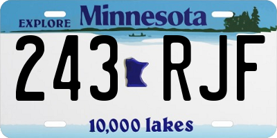 MN license plate 243RJF