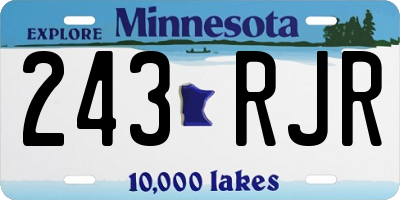 MN license plate 243RJR