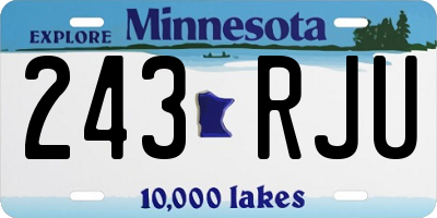 MN license plate 243RJU