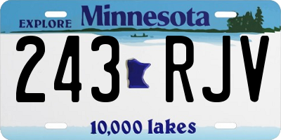 MN license plate 243RJV