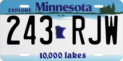 MN license plate 243RJW