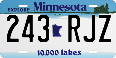 MN license plate 243RJZ