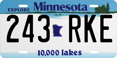 MN license plate 243RKE
