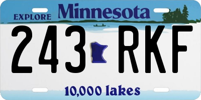 MN license plate 243RKF