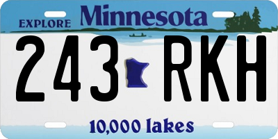 MN license plate 243RKH