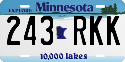 MN license plate 243RKK