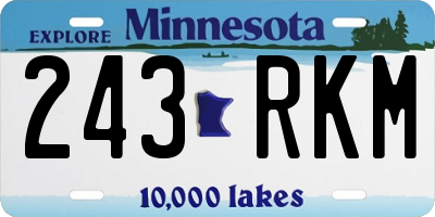 MN license plate 243RKM