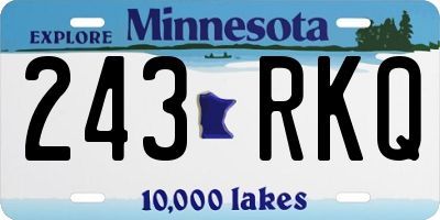 MN license plate 243RKQ