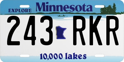 MN license plate 243RKR
