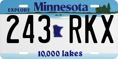 MN license plate 243RKX