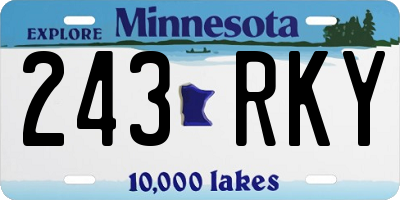MN license plate 243RKY