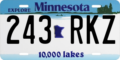 MN license plate 243RKZ
